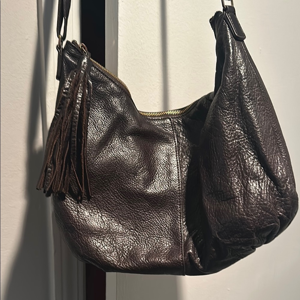 Chic Brown Leather Shoulder Bag